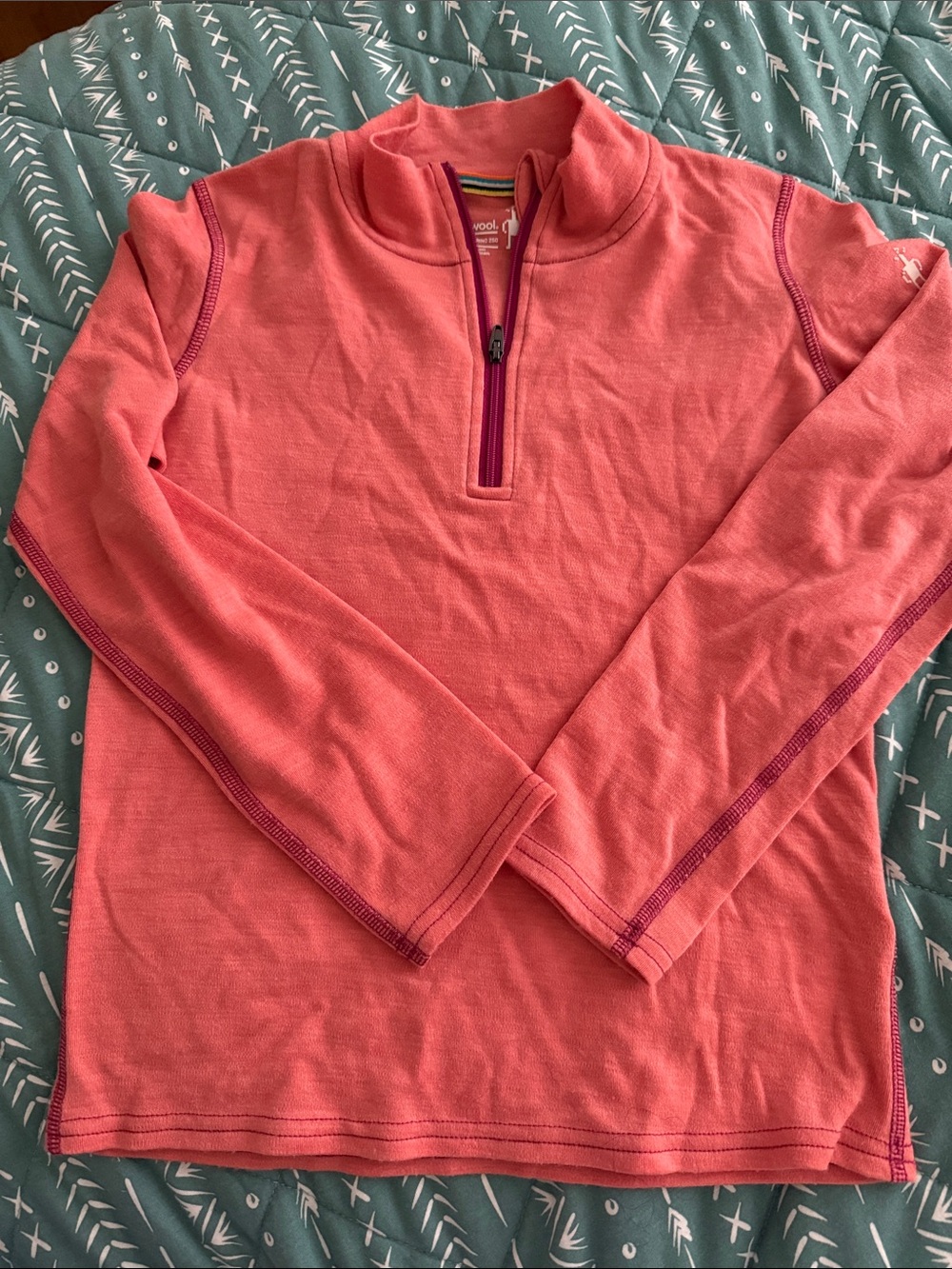 Smartwool kid classic merino wool base layer Zip M (8)